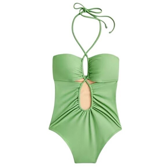 J. Crew Other - J. Crew Cutout Halter One Piece Swimsuit in Rustic Willow Size 4 NWT